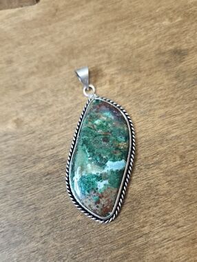 Green Chrysocolla Gemstone Pendant - Unbranded